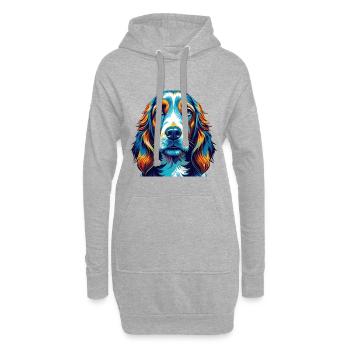 Basset Fauve De Bretagne Hunderasse Cartoon Kawaii - Hoodie-Kleid - Grau meliert - Vorne