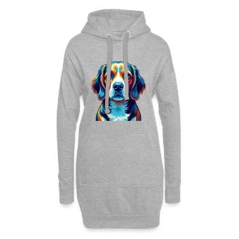 Beagle Harrier Chien Race Coloré Dessin animé Kawaii - Sweat-shirt à capuche long Femme - gris chiné - Devant