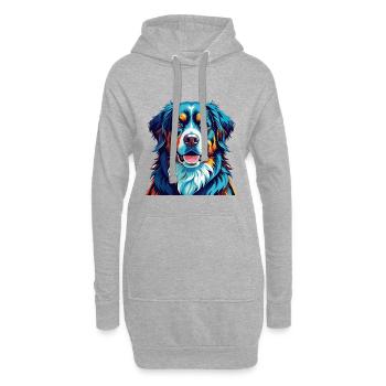 Berner Laufhund Dog Breed Colorful Cartoon Kawaii - Hoodie Dress - heather grey - Front