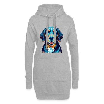 Schwarzwälder Windhund Hunderasse Karikatur Kawaii - Hoodie-Kleid - Grau meliert - Vorne