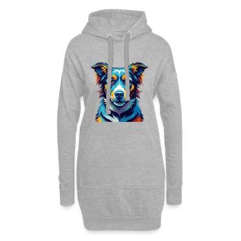 Billy Dog Breed Coloré Aquarelle Dessin animé Kawaii - Sweat-shirt à capuche long Femme - gris chiné - Devant