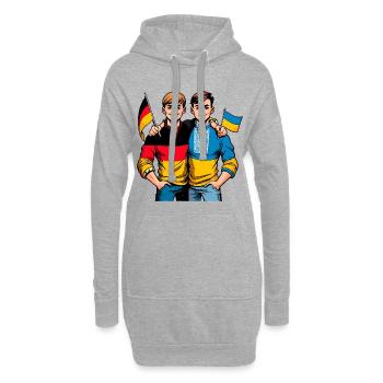Amitié germano-ukrainienne - Sweat-shirt à capuche long Femme - gris chiné - Devant