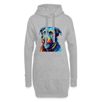 Lévrier écossais race de chien dessin animé Kawaii - Sweat-shirt à capuche long Femme - gris chiné - Devant