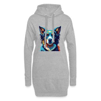 Slovensky Kopov Hunderasse Bunte Karikatur Kawaii - Hoodie-Kleid - Grau meliert - Vorne