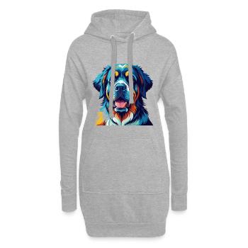 Spanische Dogge Hunderasse Bunte Karikatur Kawaii - Hoodie-Kleid - Grau meliert - Vorne