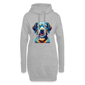 Sloughi Hunderasse Bunte Karikatur Kawaii - Hoodie-Kleid - Grau meliert - Vorne