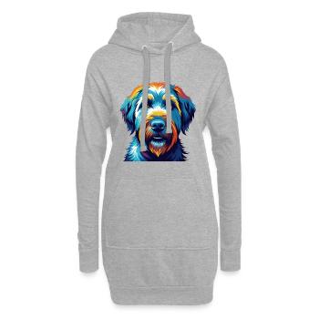 Soft Coated Wheaten Terrier Dog Breed Cartoon - Hoodie Dress - heather grey - Front