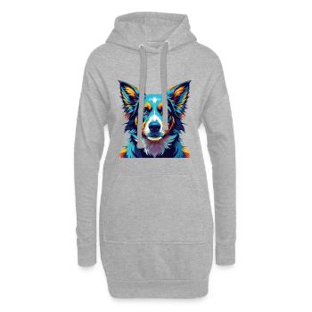 Slovensky Cuvac Chien Race Coloré Dessin Animé Kawaii - Sweat-shirt à capuche long Femme - gris chiné - Devant