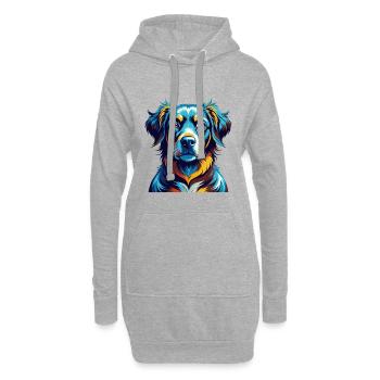 Smaland Hound Hunderasse Bunte Karikatur Kawaii - Hoodie-Kleid - Grau meliert - Vorne