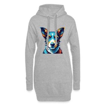 Renard Terrier Lisse Race Chien Dessin Animé Kawaii - Sweat-shirt à capuche long Femme - gris chiné - Devant