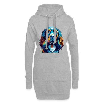 Sussex Spaniel Hunderasse Bunt Karikatur Kawaii - Hoodie-Kleid - Grau meliert - Vorne