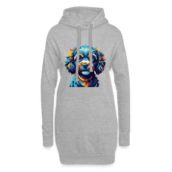 Jouet Caniche Chien Race Coloré Dessin Animé Kawaii - Sweat-shirt à capuche long Femme - gris chiné - Devant