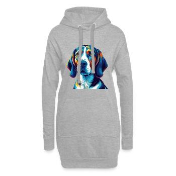 Treeing Walker Coonhound Dog Breed Cartoon Kawaii - Hoodie Dress - heather grey - Front