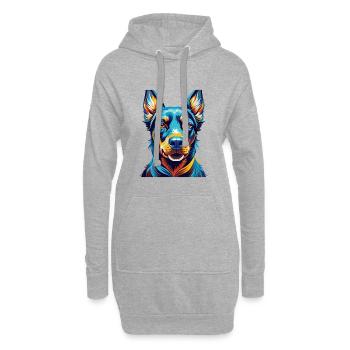 Beauceron Chien Race Coloré Dessin Animé Kawaii - Sweat-shirt à capuche long Femme - gris chiné - Devant