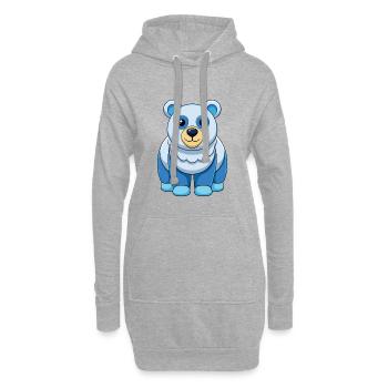 Eisbär Niedliches Maskottchen Cartoon Figur Kawaii - Hoodie-Kleid - Grau meliert - Vorne