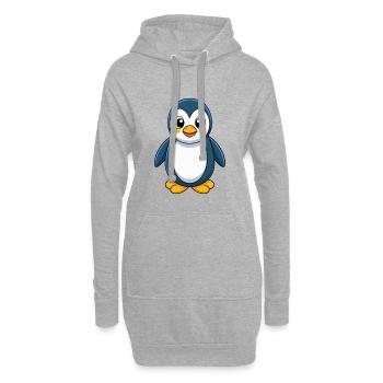 Pinguin Niedliche Maskottchen Cartoon Figur Kawaii - Hoodie-Kleid - Grau meliert - Vorne