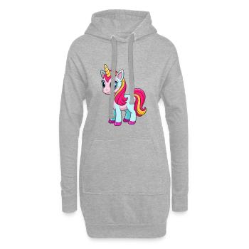Einhorn Niedliche Maskottchen Zeichentrickfigur Kawaii - Hoodie-Kleid - Grau meliert - Vorne