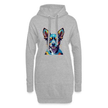 Jouet Fox Terrier Chien Race Coloré Dessin Animé Kawaii - Sweat-shirt à capuche long Femme - gris chiné - Devant