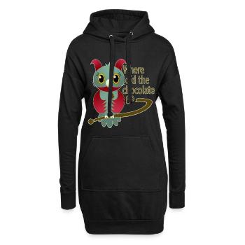 Vert chocolat - Sweat-shirt à capuche long Femme - noir - Devant