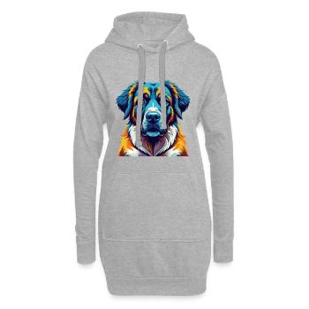 Chien de berger d’Anatolie Race Dessin animé Kawaii - Sweat-shirt à capuche long Femme - gris chiné - Devant