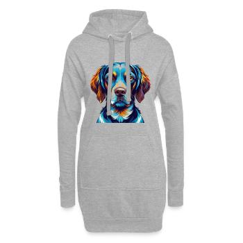Ariege Pointer Hund Rasse Bunte Karikatur Kawaii - Hoodie-Kleid - Grau meliert - Vorne