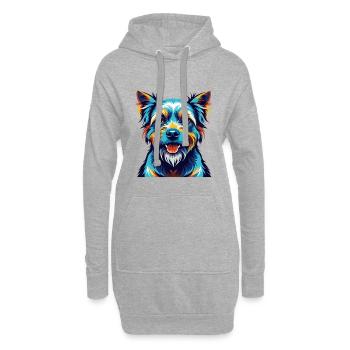 Berger De Beauce Hunderasse Bunte Karikatur Kawaii - Hoodie-Kleid - Grau meliert - Vorne