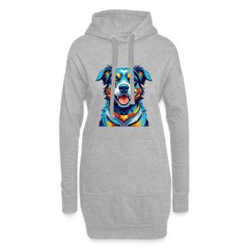 Cao De Castro Laboreiro Race Chien Dessin Animé Kawaii - Sweat-shirt à capuche long Femme - gris chiné - Devant