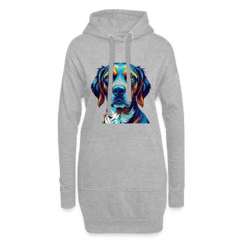 Burgos pointeur chien race coloré dessin animé kawaii - Sweat-shirt à capuche long Femme - gris chiné - Devant