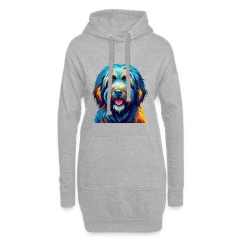 Bergamasco Schäferhund Hunderasse Karikatur Kawaii - Hoodie-Kleid - Grau meliert - Vorne
