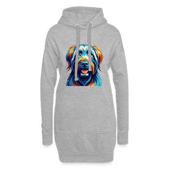 Briard Hunderasse Bunte Karikatur Kawaii - Hoodie-Kleid - Grau meliert - Vorne