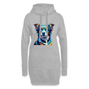Cao Da Serra De Aires Hunderasse Karikatur Kawaii - Hoodie-Kleid - Grau meliert - Vorne