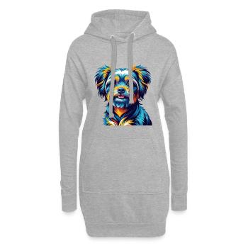Bichon Yorkie Hunderasse Bunte Karikatur Kawaii - Hoodie-Kleid - Grau meliert - Vorne