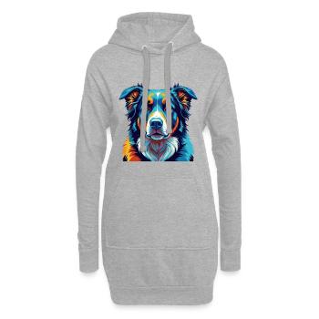 Chien de berger d’Asie centrale Race Dessin animé Kawaii - Sweat-shirt à capuche long Femme - gris chiné - Devant