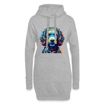 Schnurpudel Hunderasse Bunte Karikatur Kawaii - Hoodie-Kleid - Grau meliert - Vorne