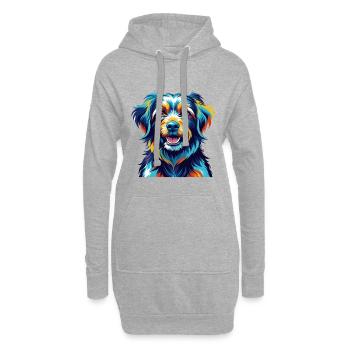 Cao De Gado Transmontano Hunderasse Karikatur Kawaii - Hoodie-Kleid - Grau meliert - Vorne