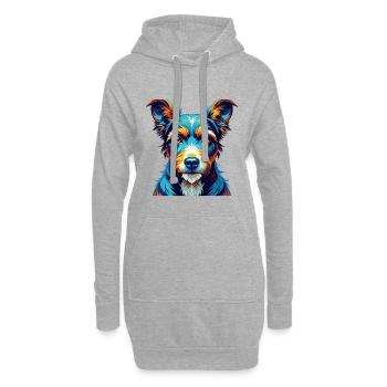 Chilenischer Foxterrier Hunderasse Karikatur Kawaii - Hoodie-Kleid - Grau meliert - Vorne