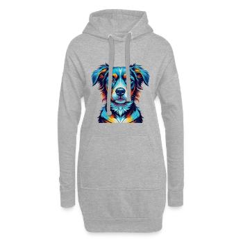 Drever Hunderasse Bunte Karikatur Kawaii - Hoodie-Kleid - Grau meliert - Vorne