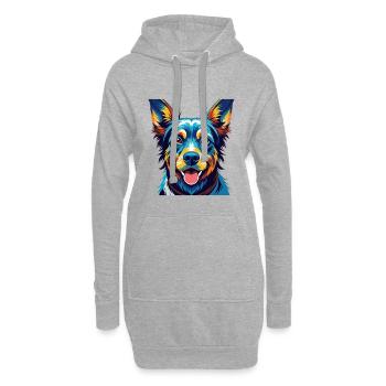 Cesky Fousek Race Chien Coloré Dessin Animé Kawaii - Sweat-shirt à capuche long Femme - gris chiné - Devant
