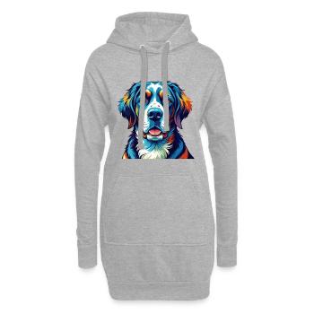 Deutsche Bracke Hunderasse Bunte Karikatur Kawaii - Hoodie-Kleid - Grau meliert - Vorne