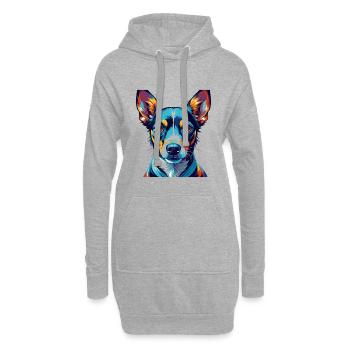 Decker Rat Terrier Chien Race Dessin Animé Kawaii - Sweat-shirt à capuche long Femme - gris chiné - Devant