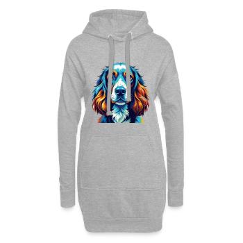 Englischer Cocker Spaniel Hunderasse Karikatur Kawaii - Hoodie-Kleid - Grau meliert - Vorne