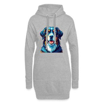 Entlebucher Chien de montagne Race Dessin animé Kawaii - Sweat-shirt à capuche long Femme - gris chiné - Devant