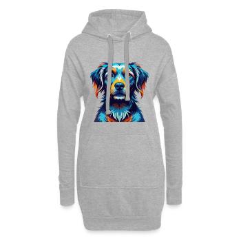 Gascon Saintongeois Chien Race Dessin Animé Kawaii - Sweat-shirt à capuche long Femme - gris chiné - Devant