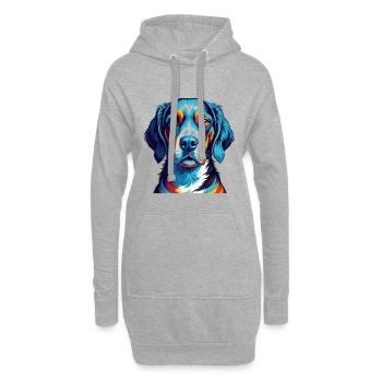 Chien courant tricolore français race dessin animé Kawaii - Sweat-shirt à capuche long Femme - gris chiné - Devant