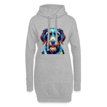 German Wirehaired Pointer Dog Breed Cartoon Kawaii - Hoodie Dress - heather grey - Front