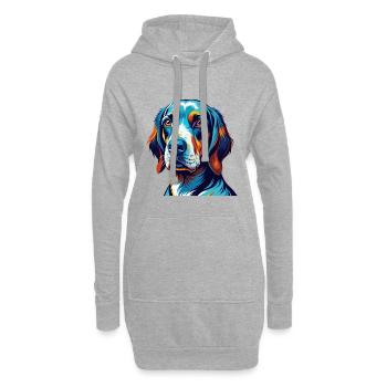 Hannover Windhund Hunderasse Bunt Karikatur Kawaii - Hoodie-Kleid - Grau meliert - Vorne