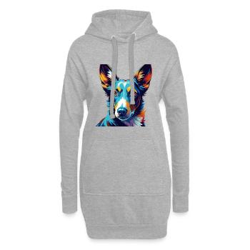 Ibizan Hound Chien Race Coloré Dessin Animé Kawaii - Sweat-shirt à capuche long Femme - gris chiné - Devant