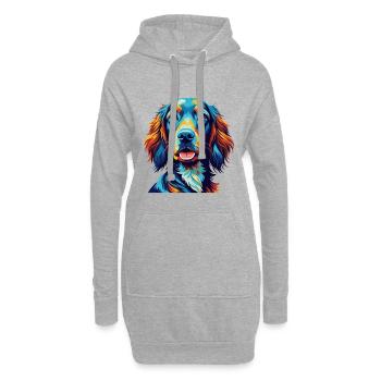 Irischer Setter Hund Rasse Bunt Karikatur Kawaii - Hoodie-Kleid - Grau meliert - Vorne