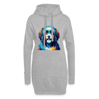 Race de chien havanais, dessin animé coloré, Kawaii - Sweat-shirt à capuche long Femme - gris chiné - Devant