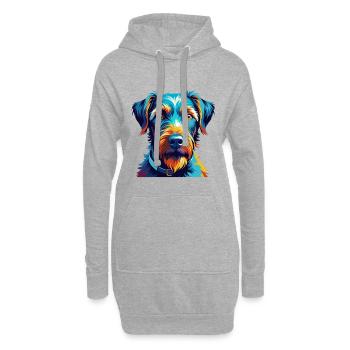 Irish Terrier Hunderasse Bunte Karikatur Kawaii - Hoodie-Kleid - Grau meliert - Vorne